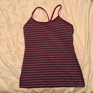 Lululemon purple pink stripes racerback tank top